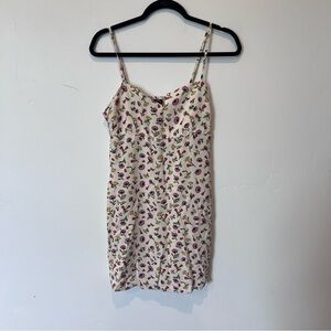 Vans Floral Spaghetti Strap Slip Mini Dress Size Large Viscose Adjustable Strap
